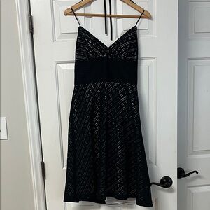 White House Black Market Halter Cotton Eyelet Midi Dress Party Sz 10